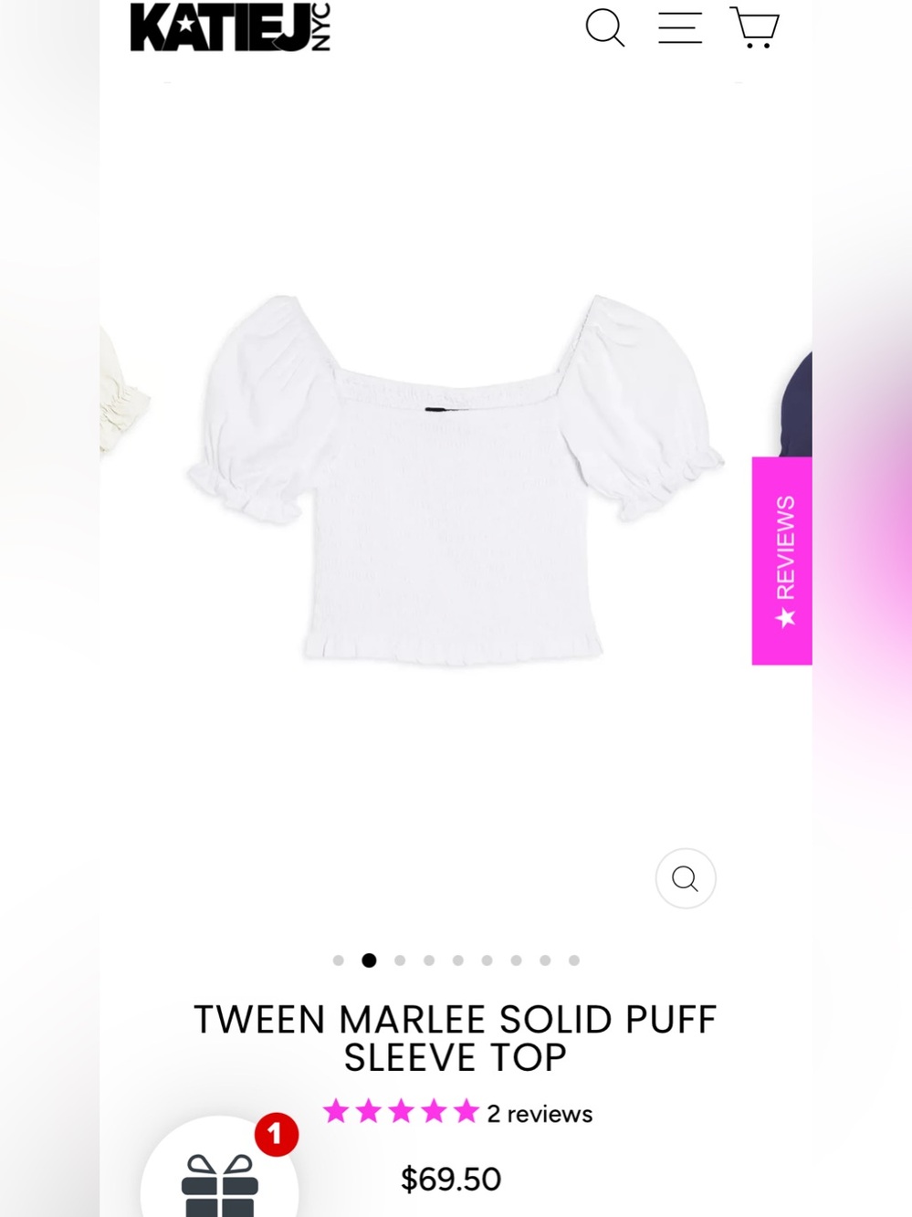 Katie J NYC Marlee Solid Puff Sleeve *Crop Top